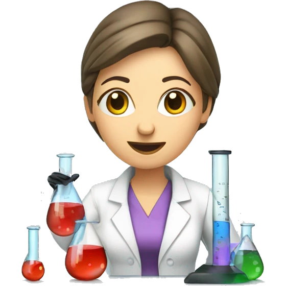 female research scientist working in lab with bacteria and test tubes emoji