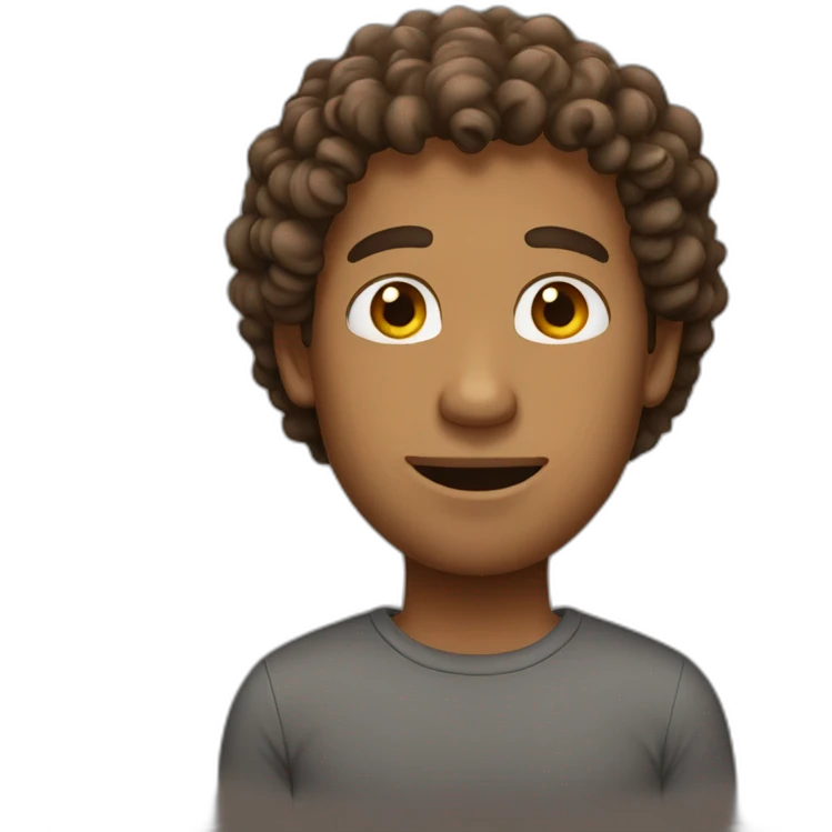 A brown  tall guy with curly hair  emoji
