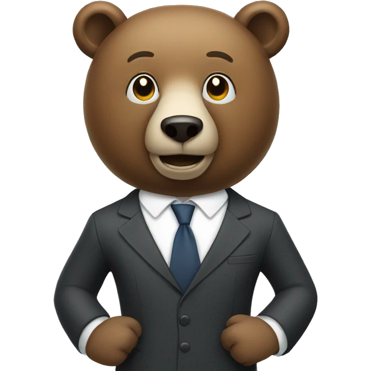 Bear in suit selling timeshare emoji