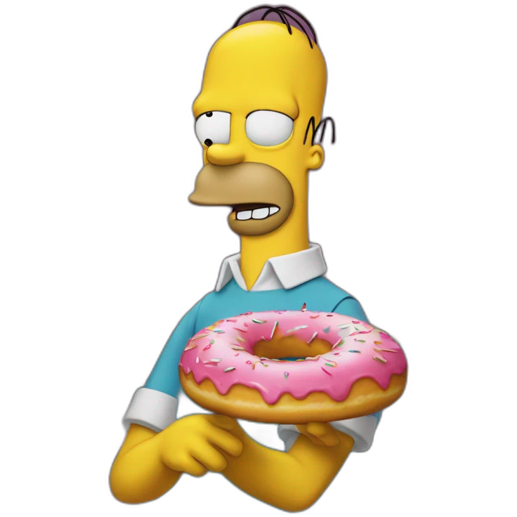 Homer simson qui mange un donuts géant emoji
