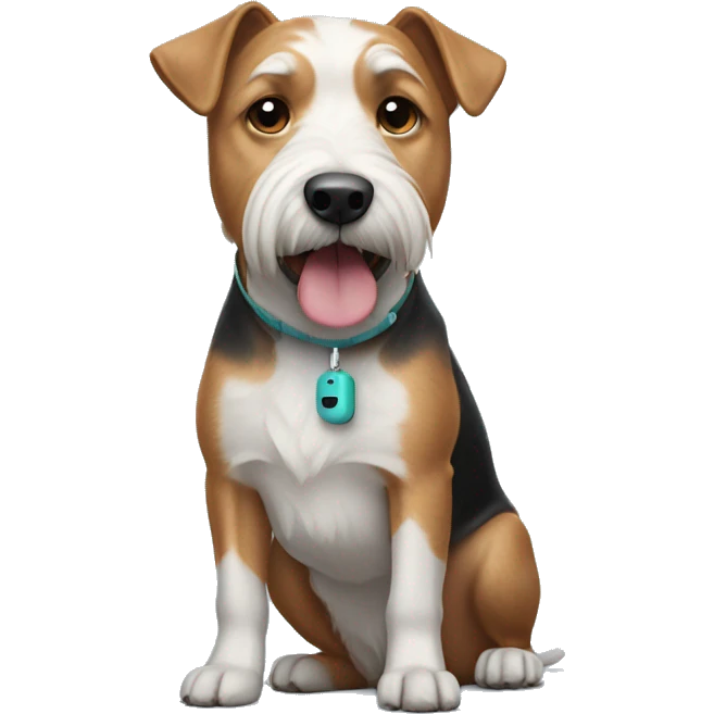terrier wearing air pods max emoji