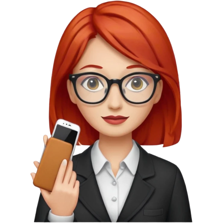 tailor woman with red hair and glasses emoji