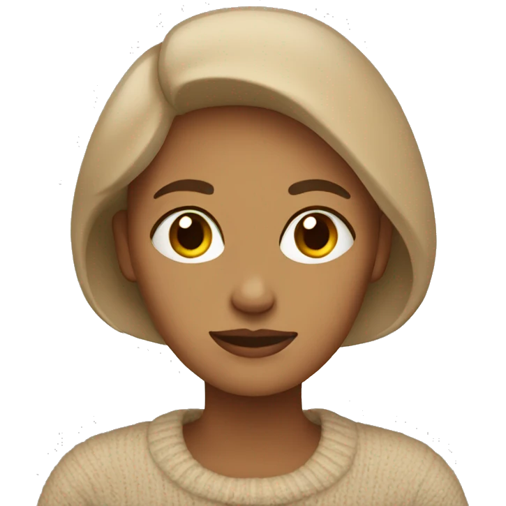 calm woman in a beige sweater emoji