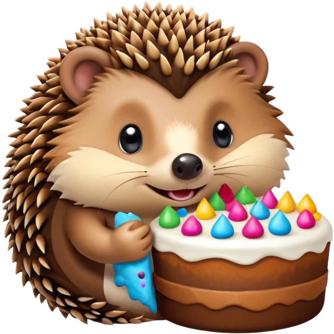 hedgehog eating cake emoji