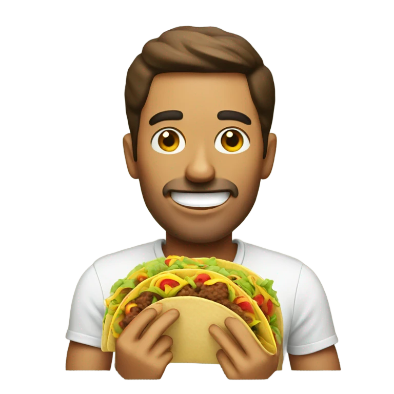 Man eating a taco emoji