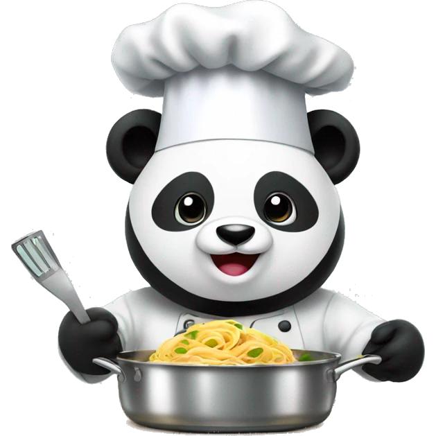 chef panda cooking pasta emoji