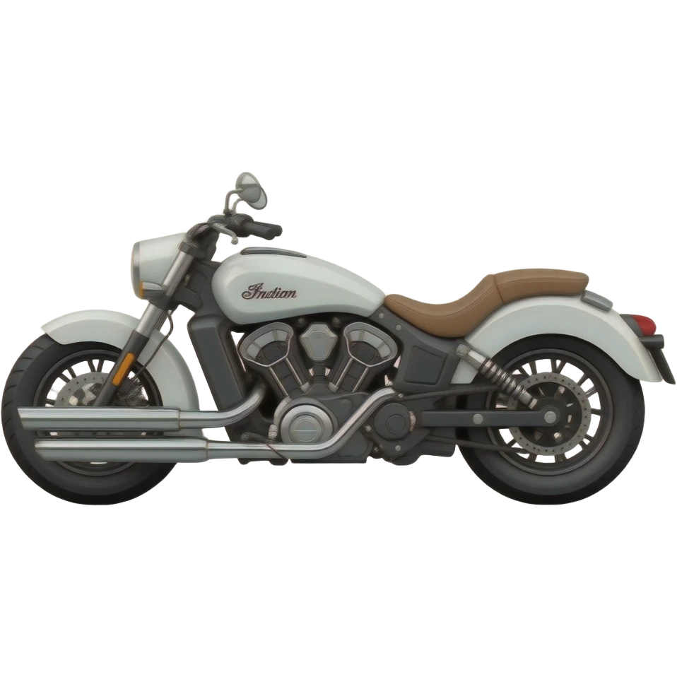 Eine Indian Scout Classic in weiß emoji