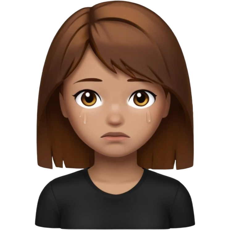 Roblox darians46 AVATARgirl whit brown hair and black shirt sad emoji