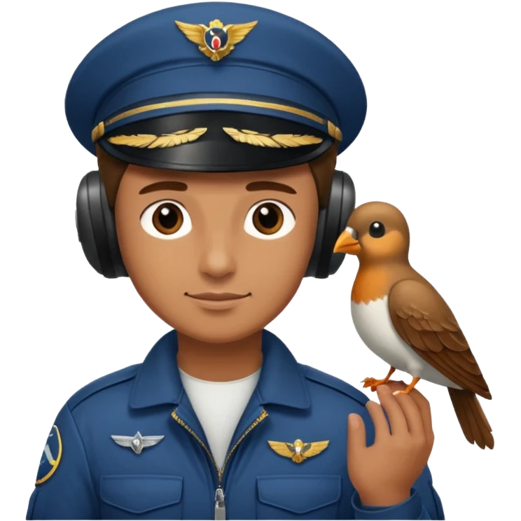 pilot with bird  emoji