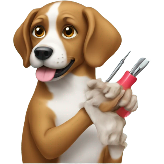 Dog doing nails emoji
