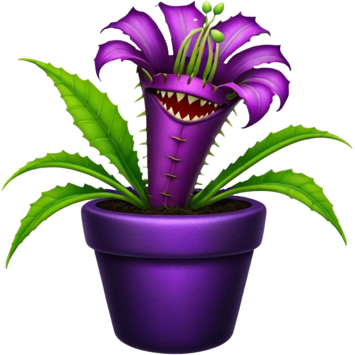 Black and purple Venus flytrap emoji