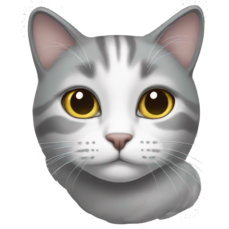 Grey and whit cat emoji