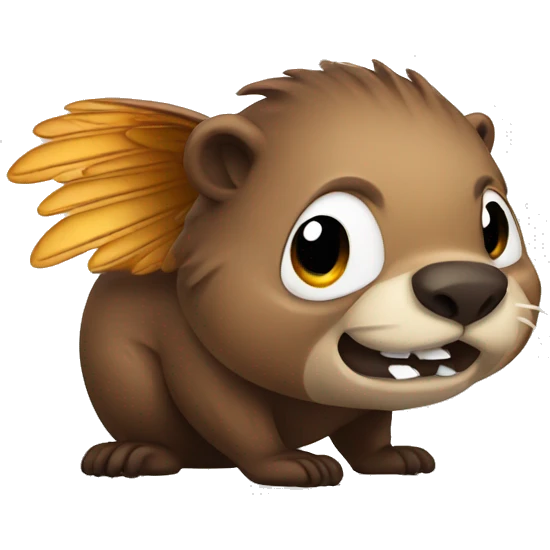 Mean beaver with wings emoji