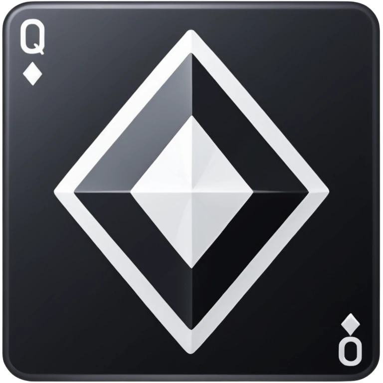 3d diamond shape matte black. diamond shape like on a playing card emoji