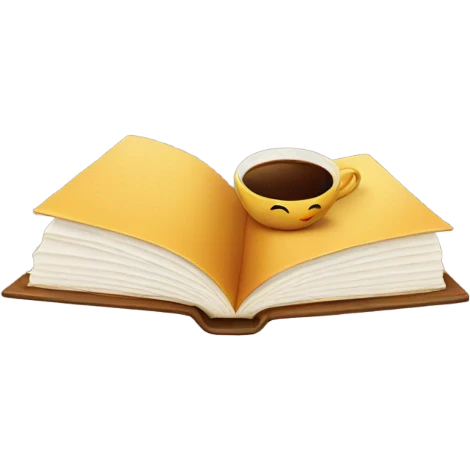 Books with coffee emoji