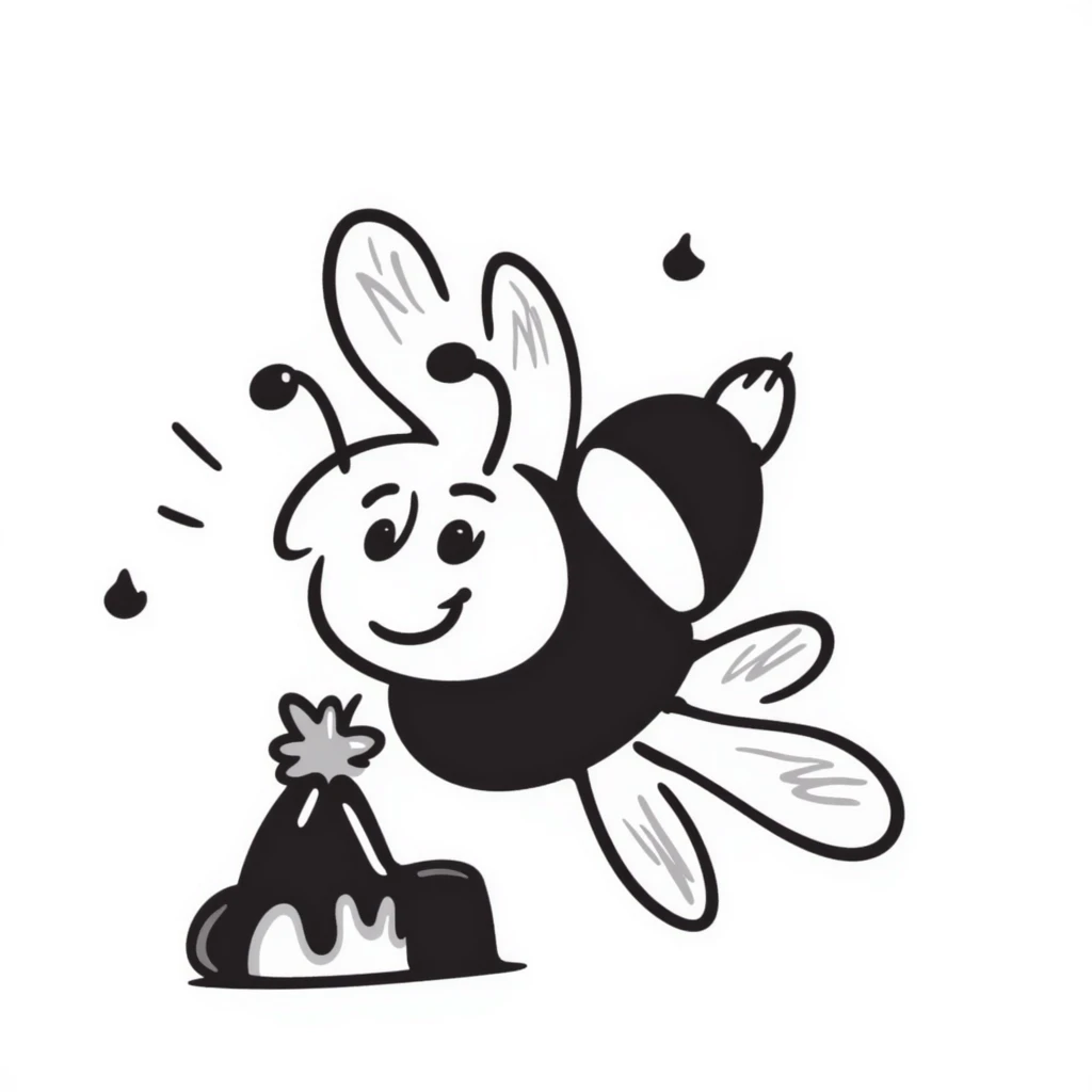 cute bee, hand drawn doodle style emoji