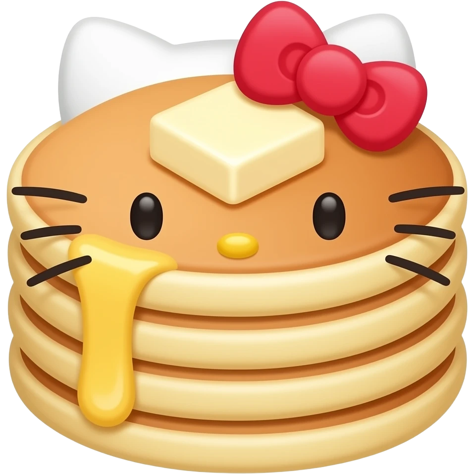 Hello kitty Pancakes with butter emoji