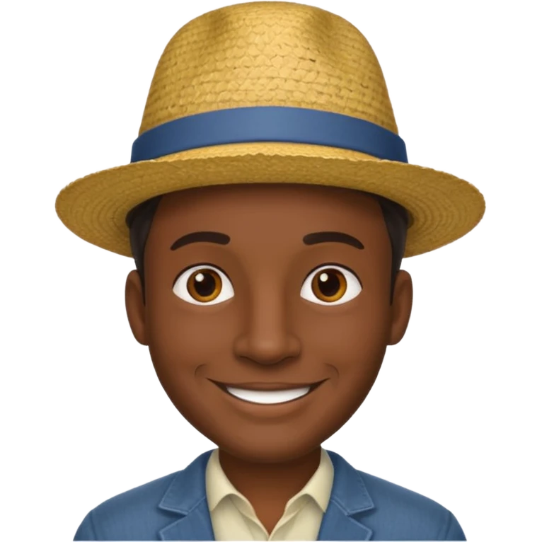 Visage homme créole réunionnais avec chapeau emoji