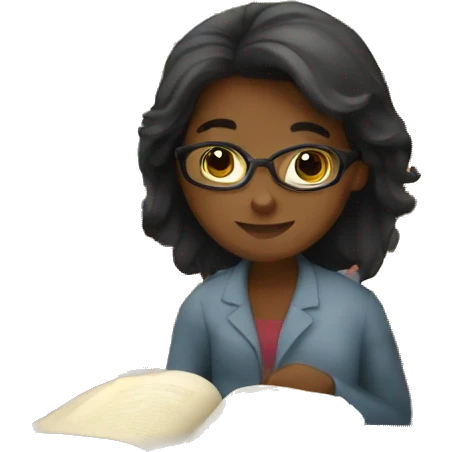 Female Studying in library emoji