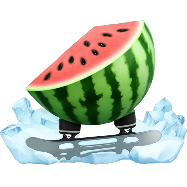 Watermelon with ice skates emoji