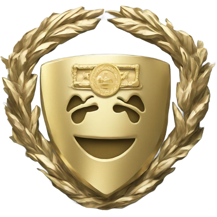 Championship title belt with a world on the front in gold emoji