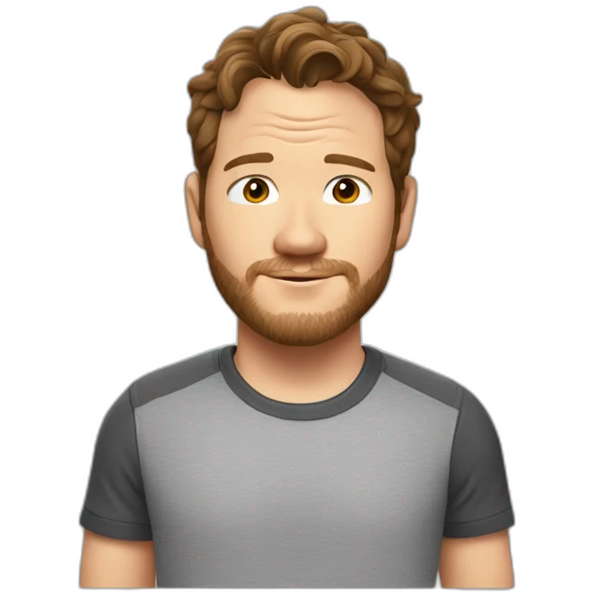 Chris Pratt wearing t-shirt emoji