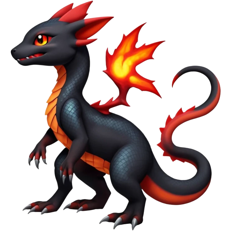 Salandit-Umbreon-Charmeleon-Fakémon-hybrid-creature (full body)  emoji