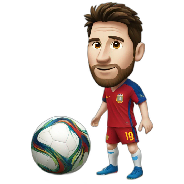 Messi with world cup emoji