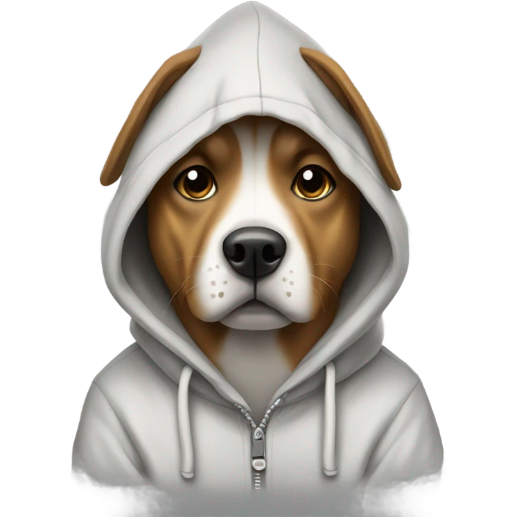 Dog wearing a hoodie emoji