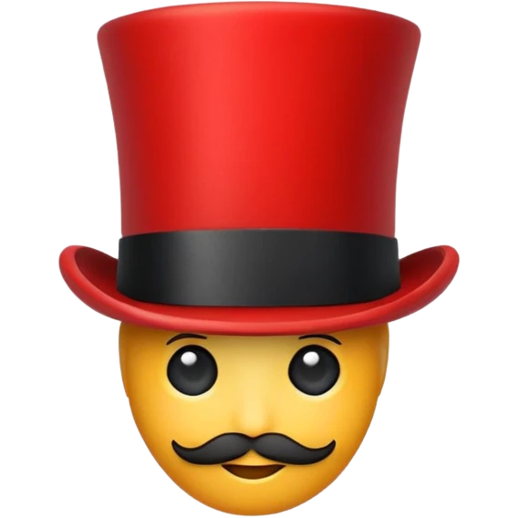 red top hat with black band without bow, not long emoji