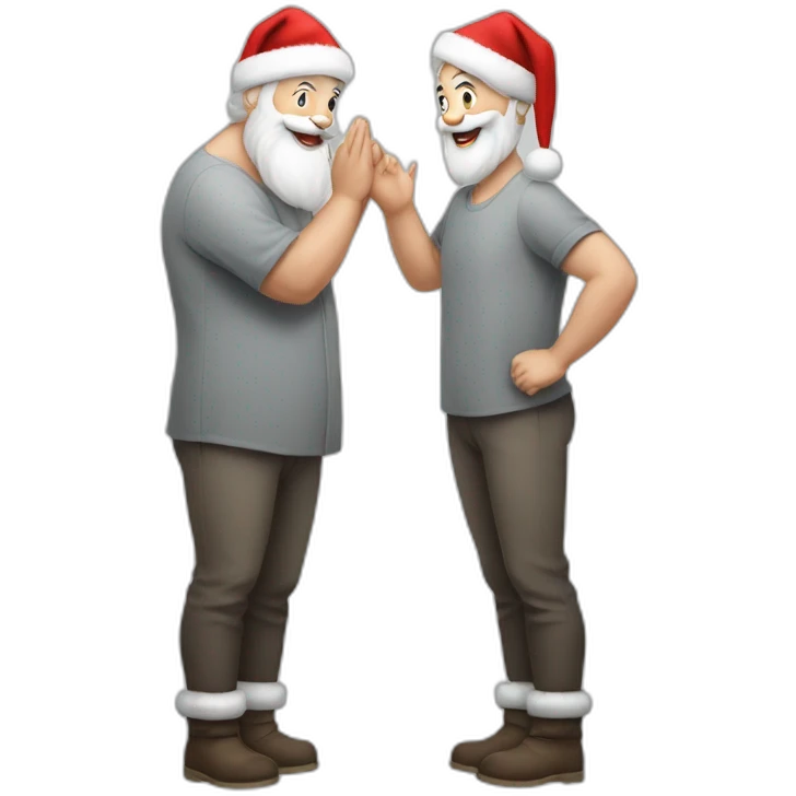 Full height Actively gesturing with hands pale skin Santa Claus in gray emoji