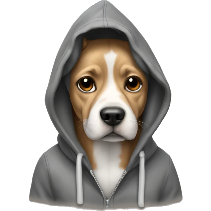 Dog wearing a hoodie emoji