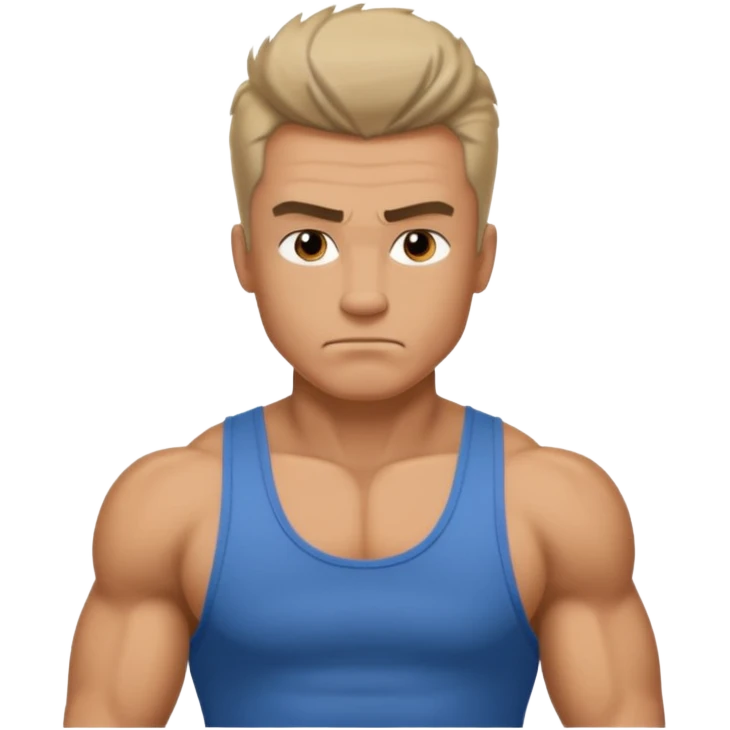 A 1980s video game tough guy emoji