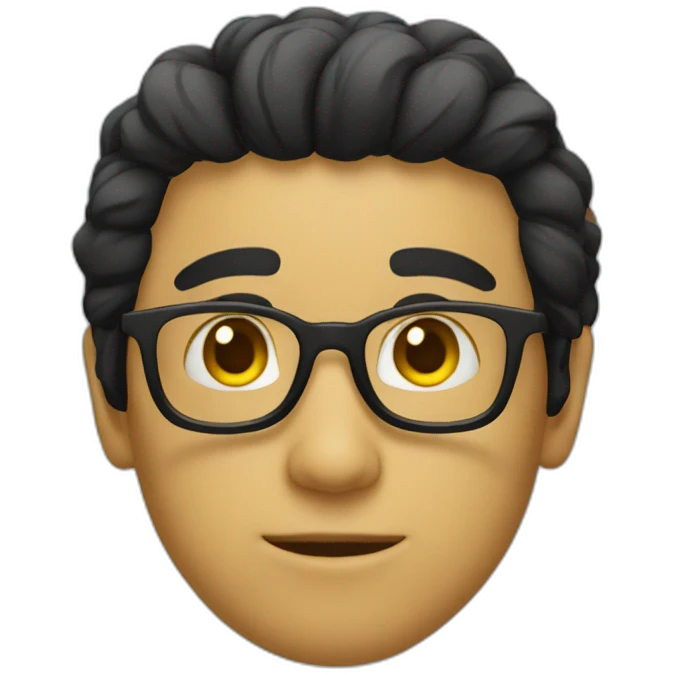Guy with yellow tinted glasses and combed black hair  emoji