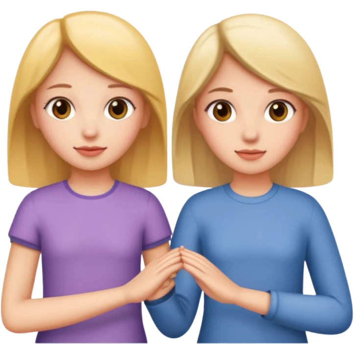 Two friends holding hands girls emoji
