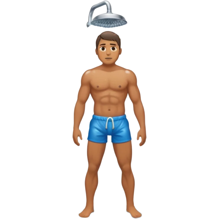 Man in shower full body no underwear at all emoji