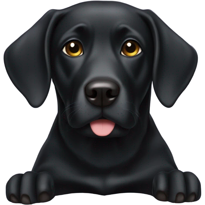 Black lab laying on her back emoji