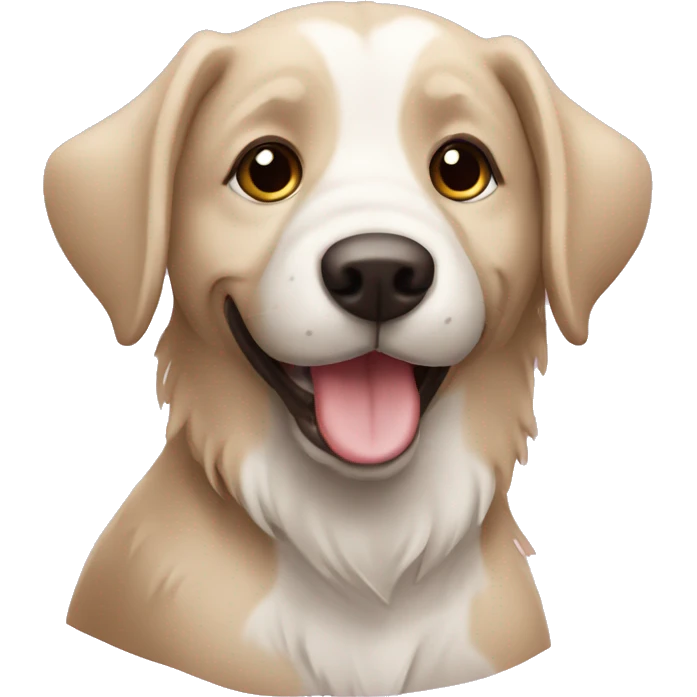 aduzir textos com a câmera happy dog ​​after bath emoji