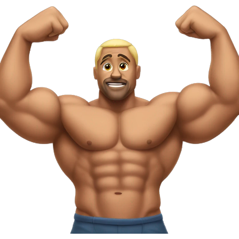 Big round flamboyant muscle emoji