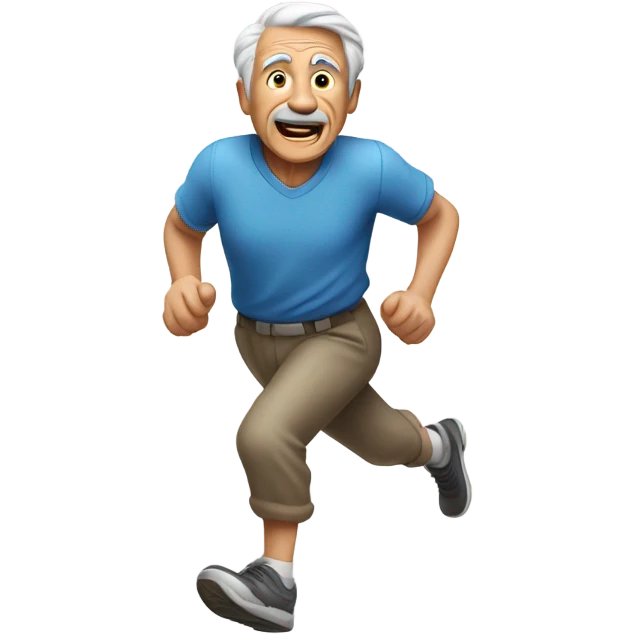 old man chasing people  emoji