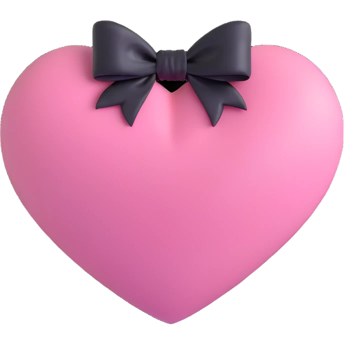 pink heart with a black bow knot emoji