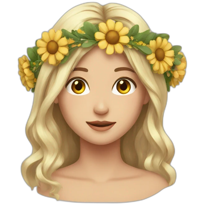 folk flower crown emoji
