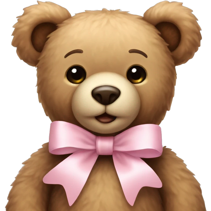 teddy bear with light pink bow emoji