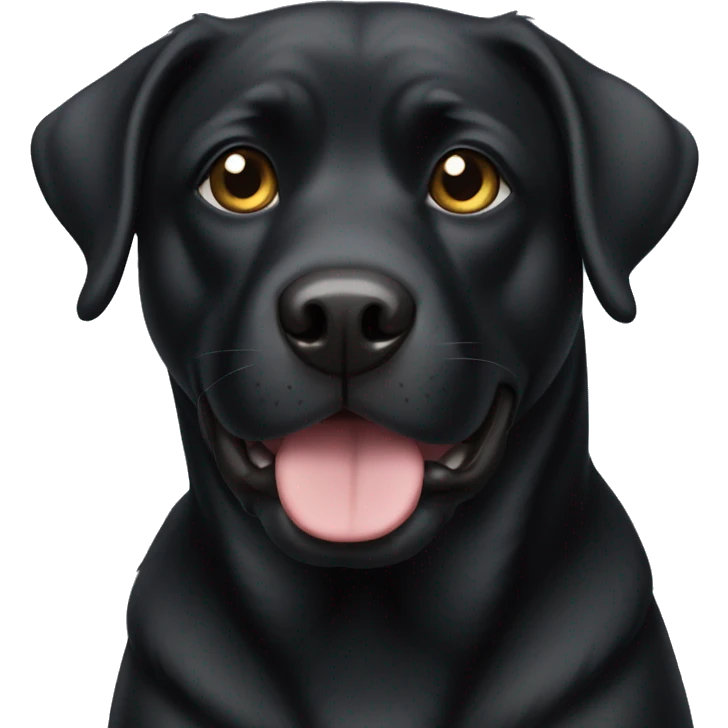 Black chubby lab dog emoji