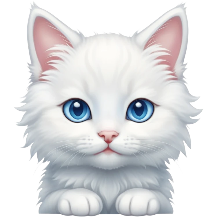 cute white kitten with blue eyes emoji