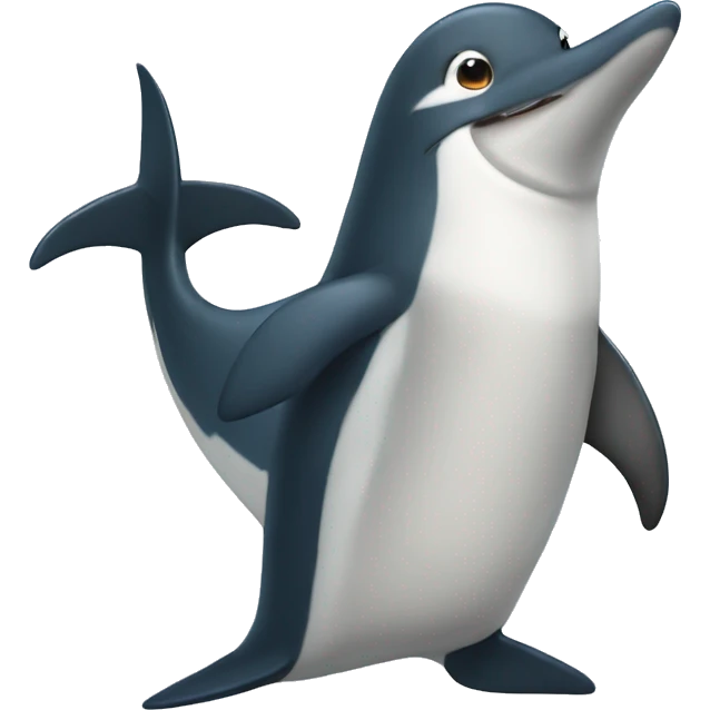 Pingouin avec un requin  emoji