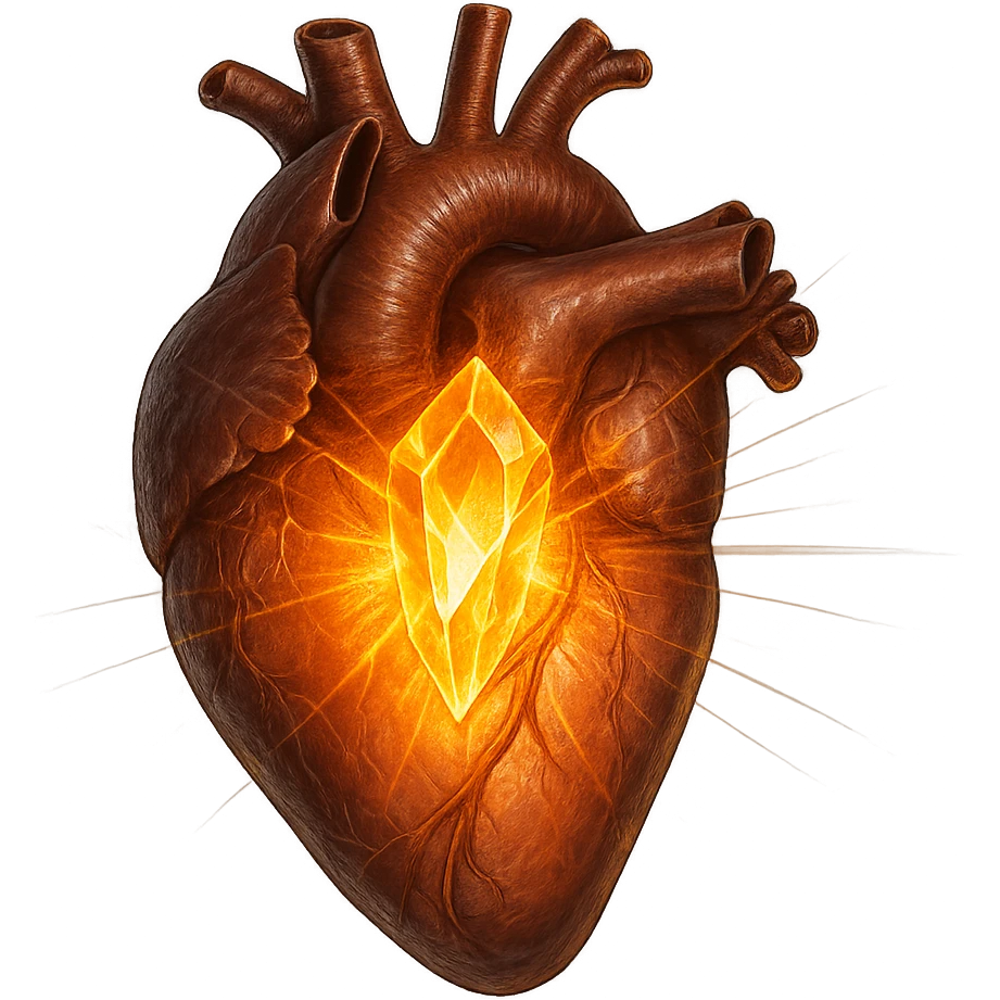 heart with a glowing crystal core emoji