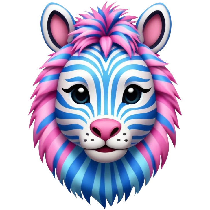 Pink and blue zebra emoji