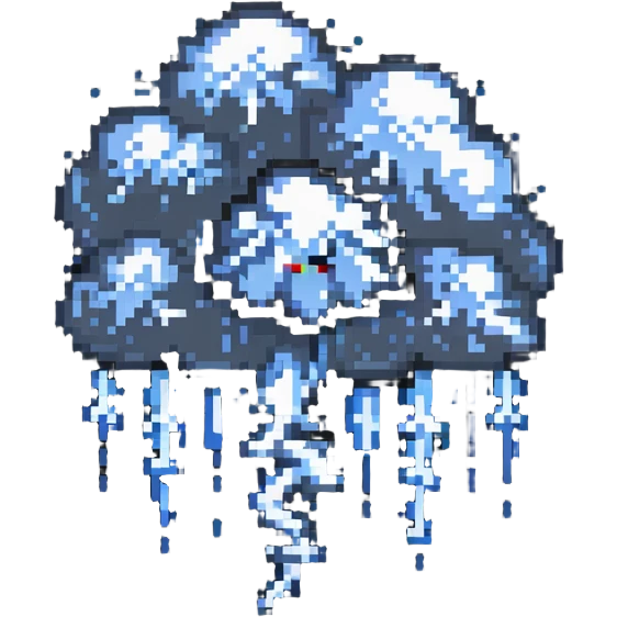 angry storm cloud with rain and thunder emoji