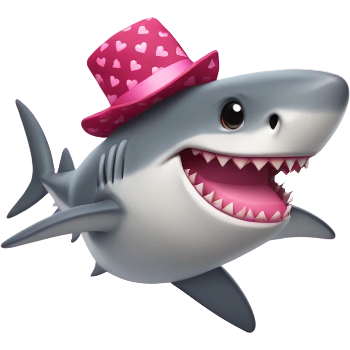 shark wearing a valentines outfit emoji